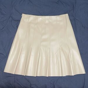 Pleated leather skirt